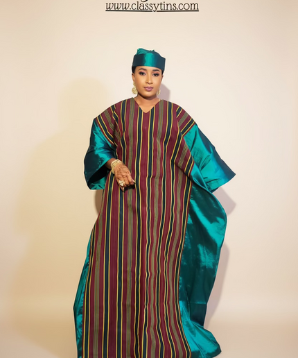 Boubou aso oké tafetta - Vert