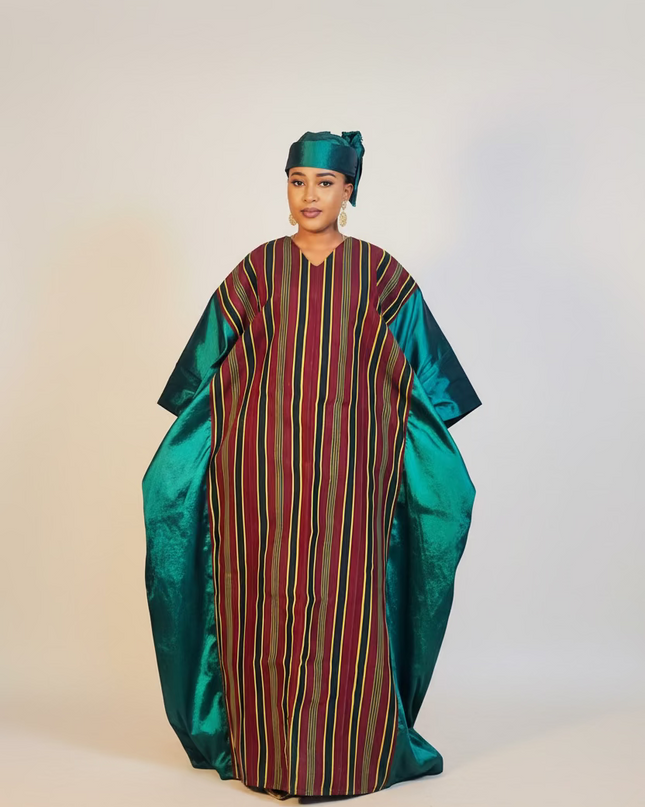 Boubou aso oké tafetta - Vert