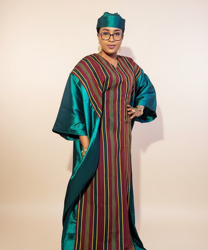 Boubou aso oké tafetta - Vert