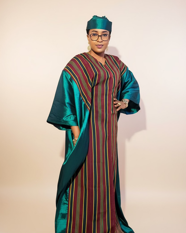 Boubou aso oké tafetta - Vert