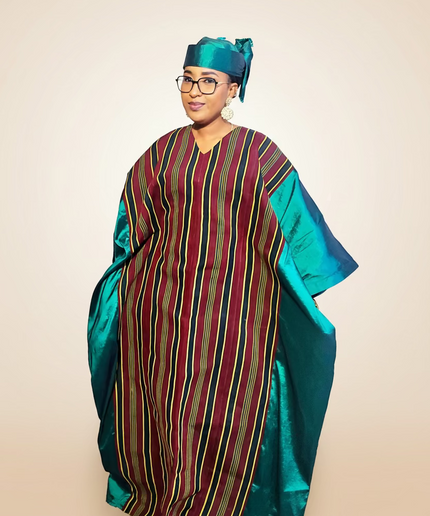 Boubou aso oké tafetta - Vert