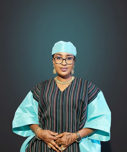 Boubou aso oké  tafetta - Bleu turquoise