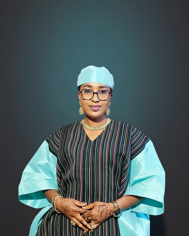 Boubou aso oké  tafetta - Bleu turquoise