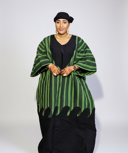 Robe ajetumo aso oké - Vert rayé