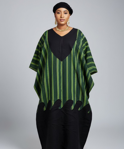 Robe ajetumo aso oké - Vert rayé