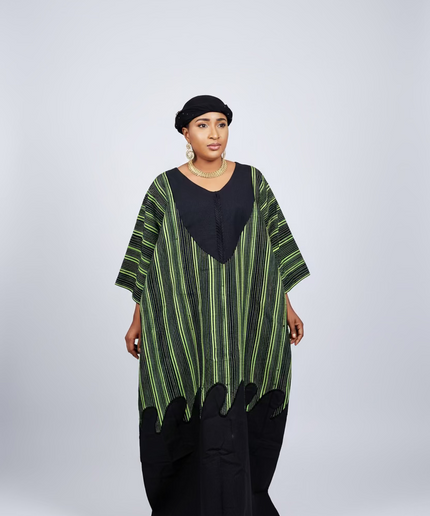 Robe ajetumo aso oké - Vert rayé