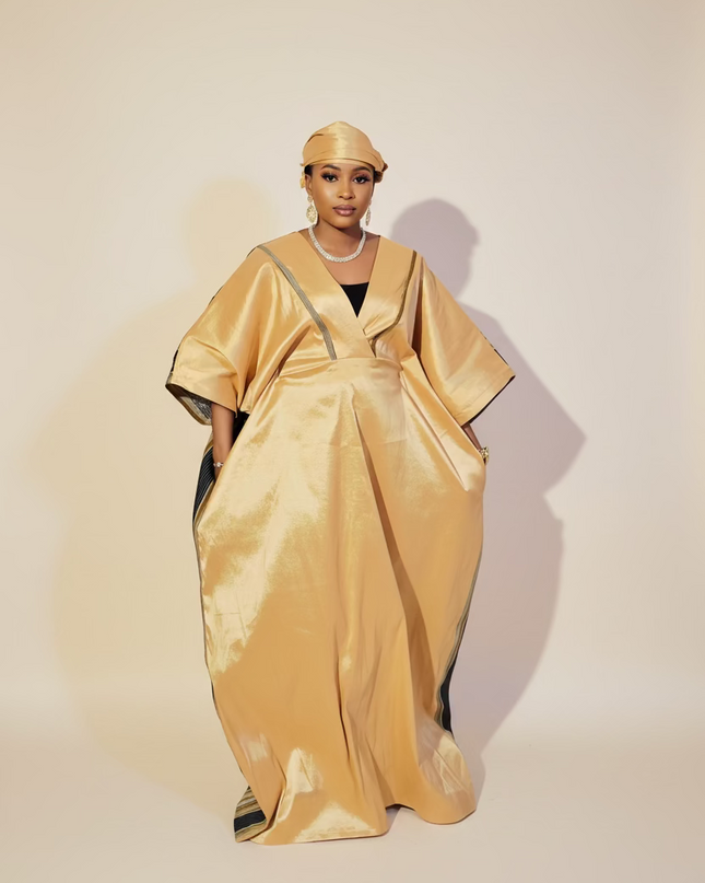 Boubou aso oké  tafetta - Gold