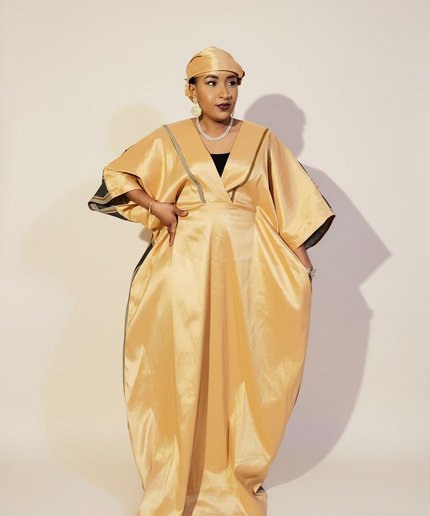 Boubou aso oké  tafetta - Gold