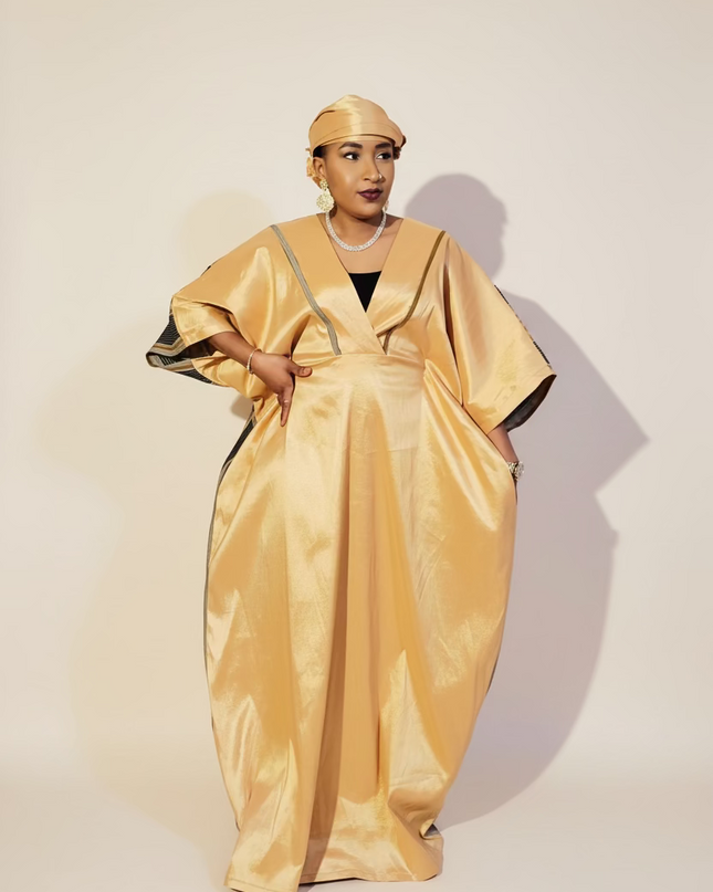 Boubou aso oké  tafetta - Gold
