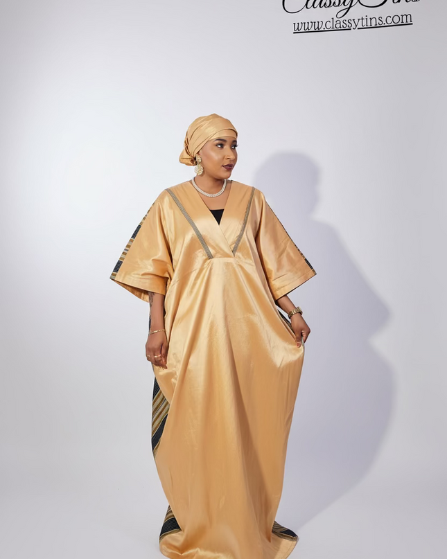Boubou aso oké  tafetta - Gold