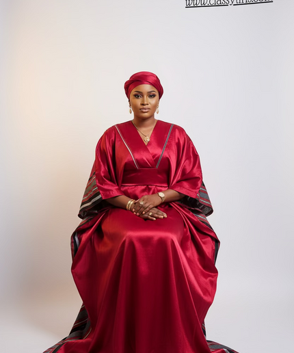 Boubou aso oké tafetta - Rouge