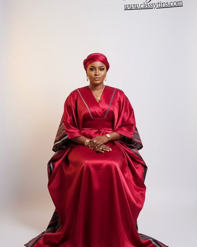 Boubou aso oké tafetta - Rouge