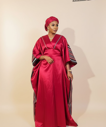 Boubou aso oké tafetta - Rouge
