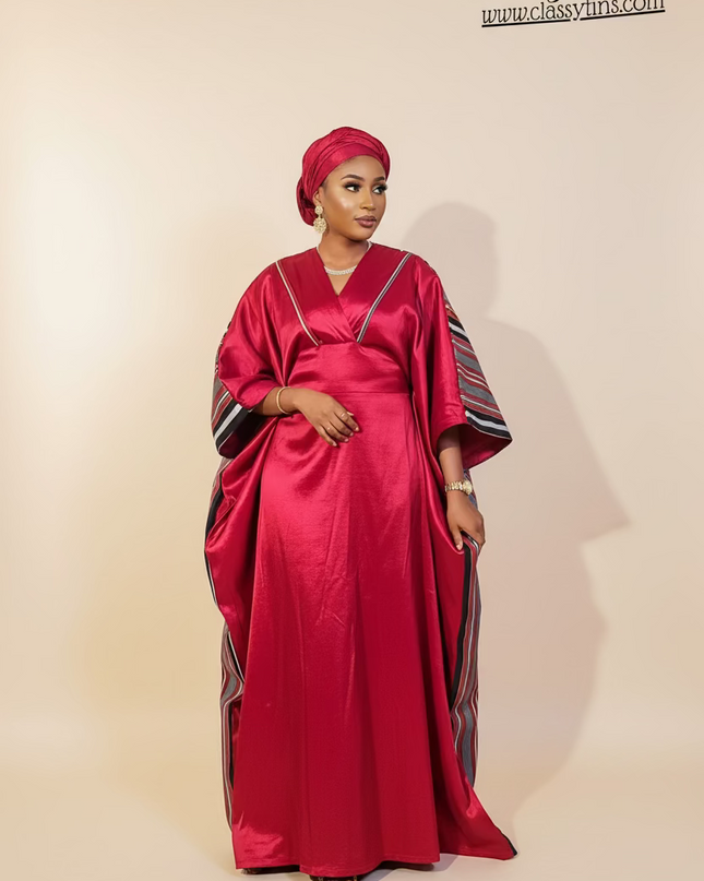 Boubou aso oké tafetta - Rouge