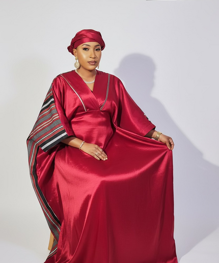 Boubou aso oké tafetta - Rouge