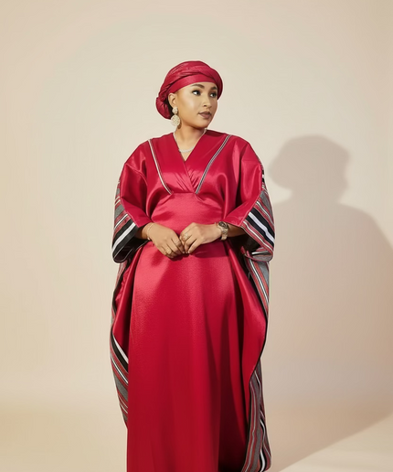 Boubou aso oké tafetta - Rouge