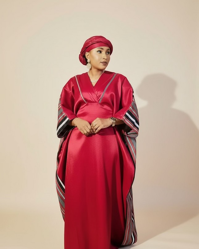 Boubou aso oké tafetta - Rouge