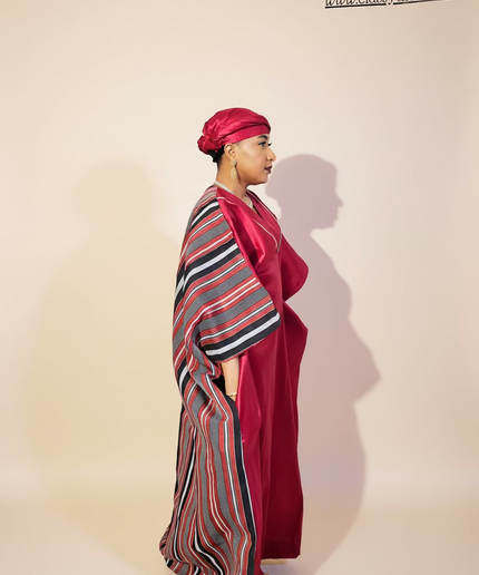 Boubou aso oké tafetta - Rouge