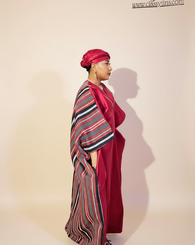 Boubou aso oké tafetta - Rouge