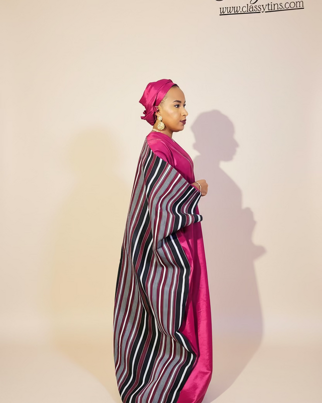Boubou aso oké  tafetta - Cerise