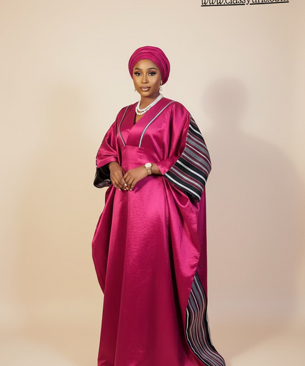 Boubou aso oké  tafetta - Cerise