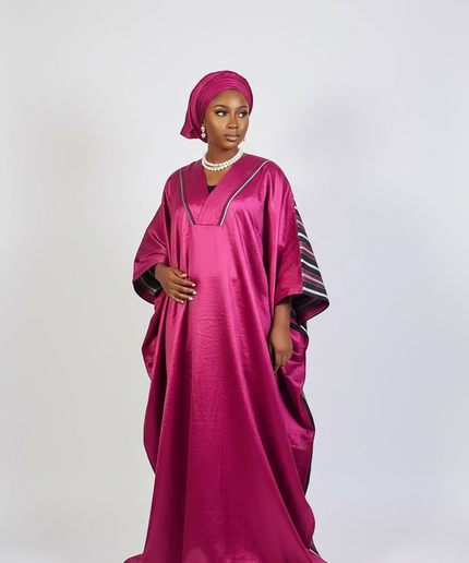 Boubou aso oké  tafetta - Cerise