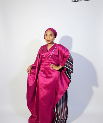 Boubou aso oké  tafetta - Cerise