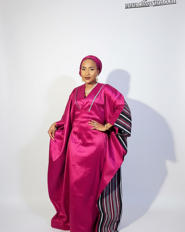 Boubou aso oké  tafetta - Cerise