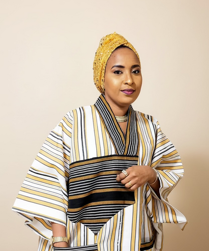 Boubou aso oke aderele strassé - Beige