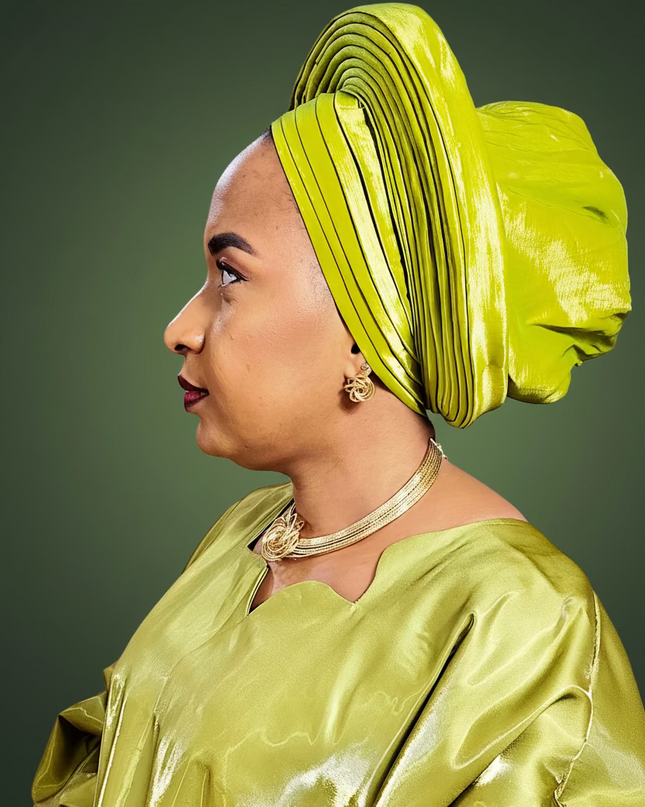 Chapeau taffeta nigérian - Vert olive