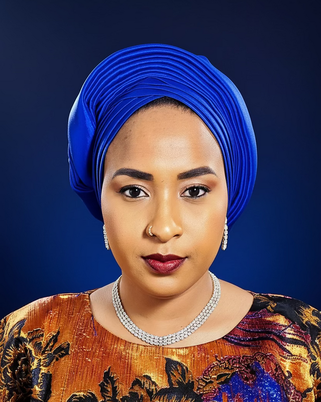 Chapeau taffeta nigérian - Bleu