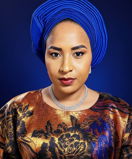 Chapeau taffeta nigérian - Bleu