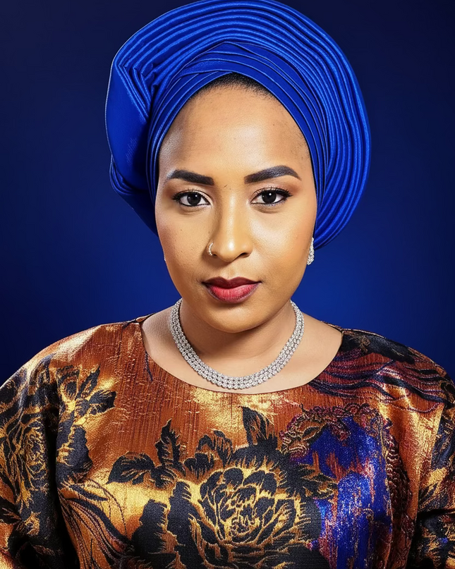 Chapeau taffeta nigérian - Bleu