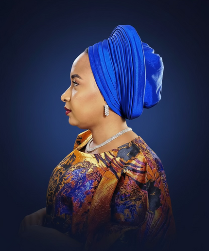 Chapeau taffeta nigérian - Bleu