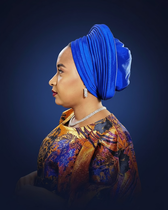Chapeau taffeta nigérian - Bleu