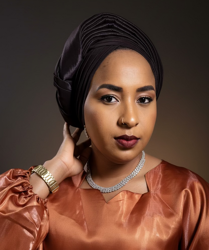 Chapeau taffeta nigérian - Marron