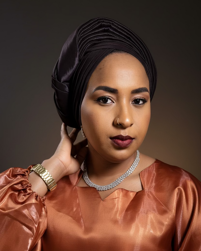 Chapeau taffeta nigérian - Marron