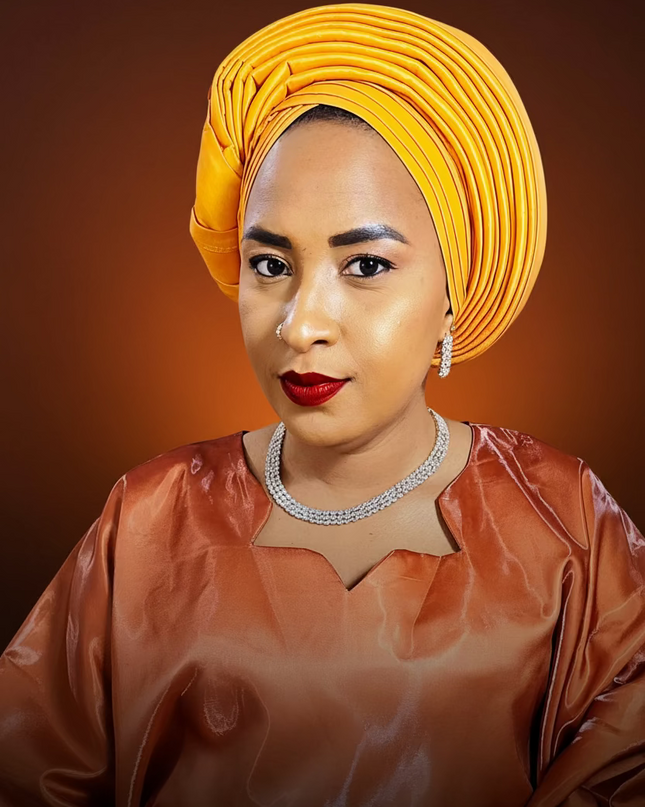 Chapeau taffeta nigérian - Orange
