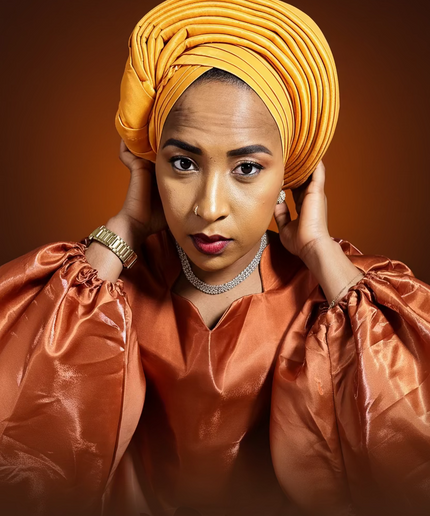 Chapeau taffeta nigérian - Orange