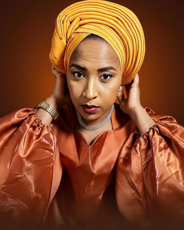 Chapeau taffeta nigérian - Orange