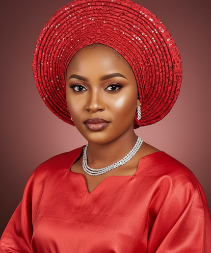 Chapeau nigérian 2 en 1 - rouge