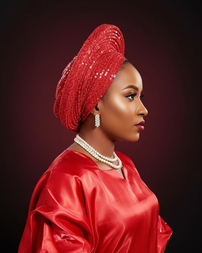 Chapeau nigérian 2 en 1 - rouge