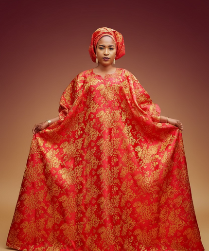 Robe damask festive - Rouge