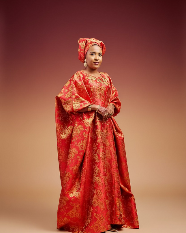 Robe damask festive - Rouge