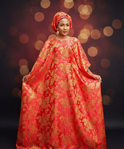 Robe damask festive - Rouge