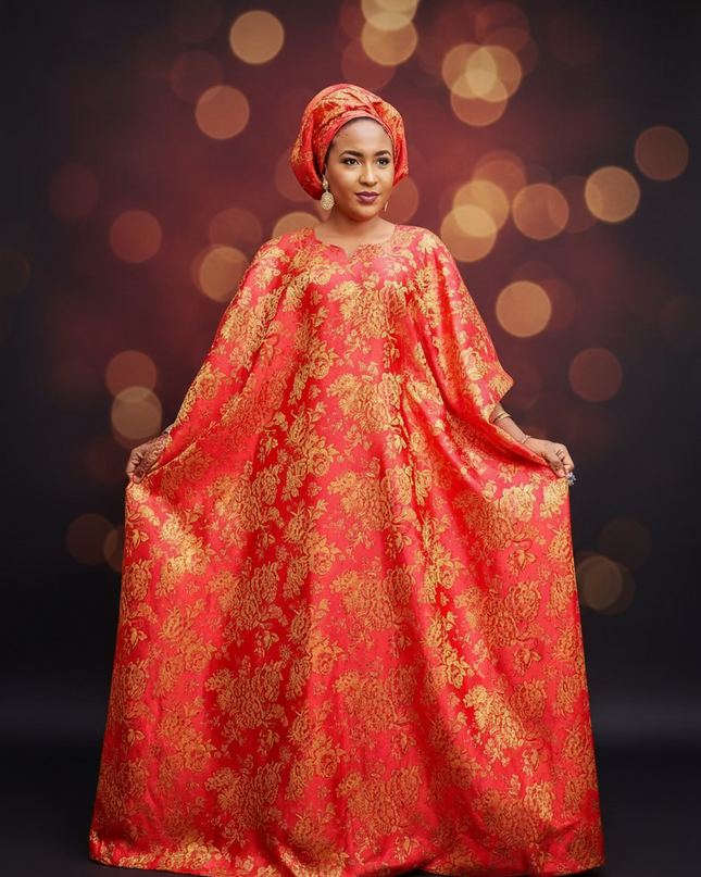 Robe damask festive - Rouge
