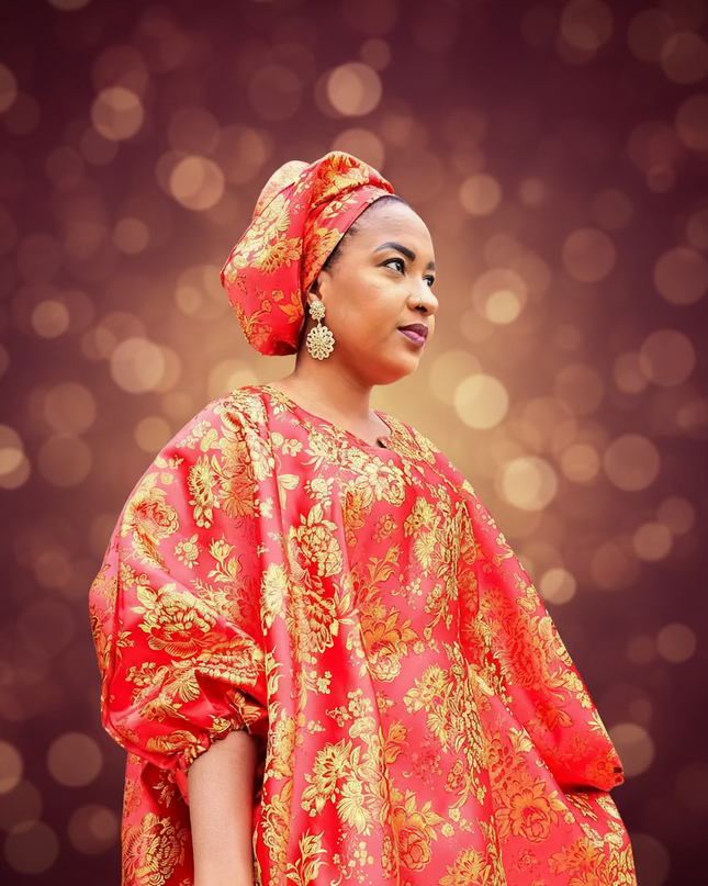 Robe damask festive - Rouge