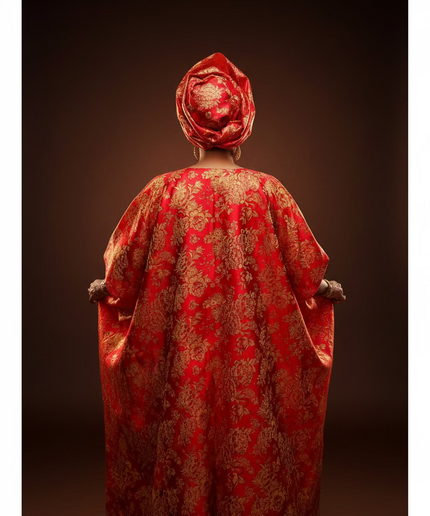 Robe damask festive - Rouge