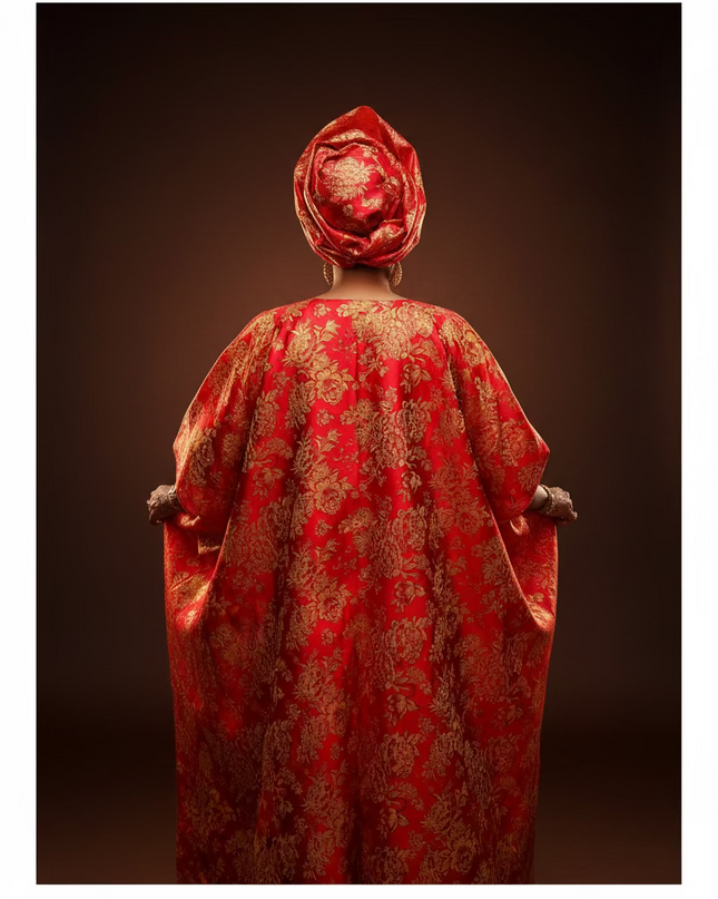 Robe damask festive - Rouge