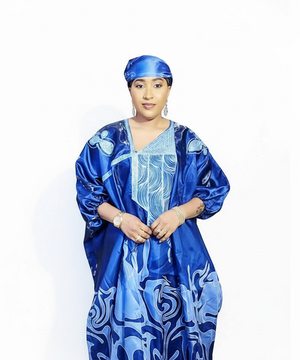 Boubou adesewa brodé - Bleu marine
